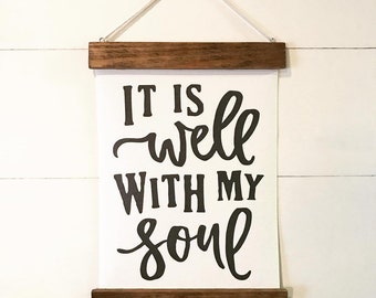 Christian Wall Decor| "It is Well" | Farmhouse Wall Hanging, Fixer Upper Wall Decor, Modern Farm Decor, Cottage, Typography, Christian Quote