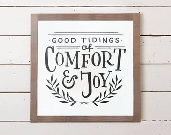 Christmas Wall Sign | Good Tidings of Comfort and Joy, Fixer Upper Christmas Sign, Farmhouse Christmas Sign, Christmas Decor, Christmas Gift