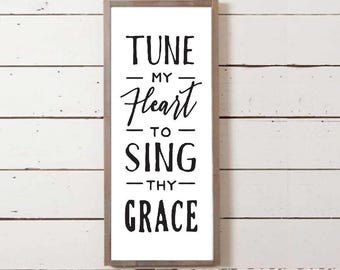 Farmhouse Sign "Tune My Heart" | Wall Decor, Farmhouse Wall Decor, Magnolia Farms Wall Decor, Joanna Gaines Decor, Fixer Upper Wall Decor