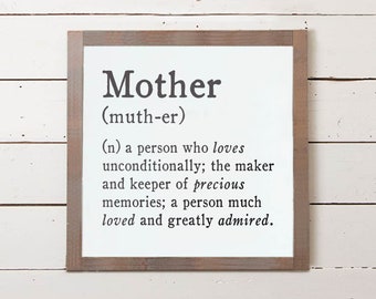 Mother Definition Wall Sign, Mother's Day Sign, Mom Sign, Farmhouse Sign, Mothers Day Gift, Mothers Day Gifts, Mothers Day Gift Ideas