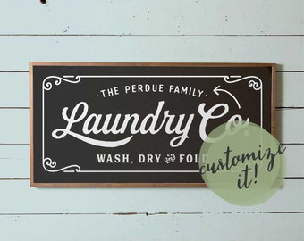 Laundry Sign, Large Laundry Wall Sign, Fixer Upper Laundry Sign, Silo Laundry Sign, Vintage Laundry Co Sign, Modern Farm Laundry Sign