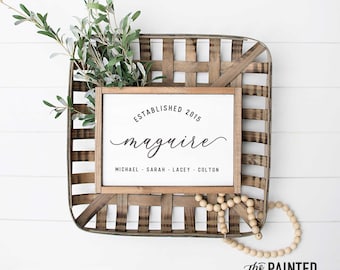 Custom Family Name Sign, Custom Kids Names Sign, Housewarming Gift, Family Name Wall Sign, Family Sign, Foyer Sign, Farmhouse Family Sign