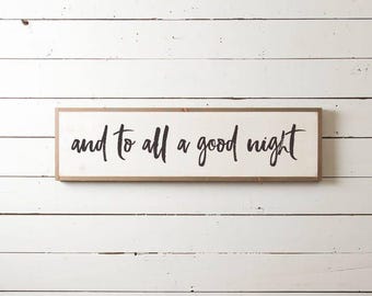To All a Good Night Romantic Christmas Wall Sign for the Bedroom, Christmas Sign, Christmas Bedroom Sign, Fixer Upper Christmas Sign