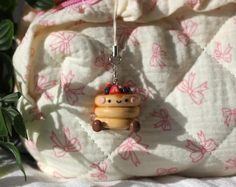 Handmade Miniature Pancake Charm, Polymer Clay Accessories