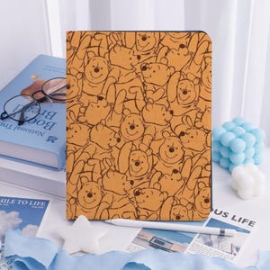 Yellow Winnie the Pooh iPad Case for New iPad Pro 13 12 11 iPad Air 7/6 13" iPad Air 5 4 iPad 10/9 2022 Stand iPad Mini 7/6/5 Cover Pen Slot