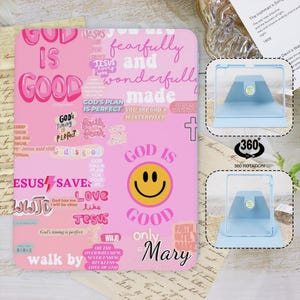 Pink Alphabet 360 swivel iPad Case For iPad 9.7" 10.2" 10.9" 11" 12.9",iPad Air 6 3 4 iPad Pro iPad 2022 2025 2024 iPad mini6 iPad 10th Case