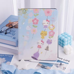 Kawaii Hello Kitty Wind Chime iPad Case for New iPad Pro 13 12 11, iPad Air 7/6 13", iPad Air 5 4, iPad Mini 6/5 Pencil Slot, Gift For Her