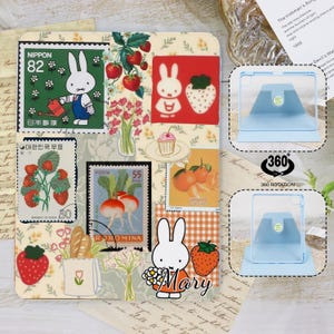 Miffy Stamps 360 swivel iPad Case Cover For 9.7"10.2"10.9"11"12.9",iPad Air 6 3 4 iPad Pro iPad 2022 2024 iPad mini 6 iPad 10th