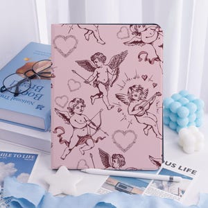 Pink Cupid iPad Case for iPad Pro 13 12 11, iPad Air 7/6 13" iPad Air 5 4 iPad 10/9, Colorful Fish iPad Mini 6 Case with Pencil Holder