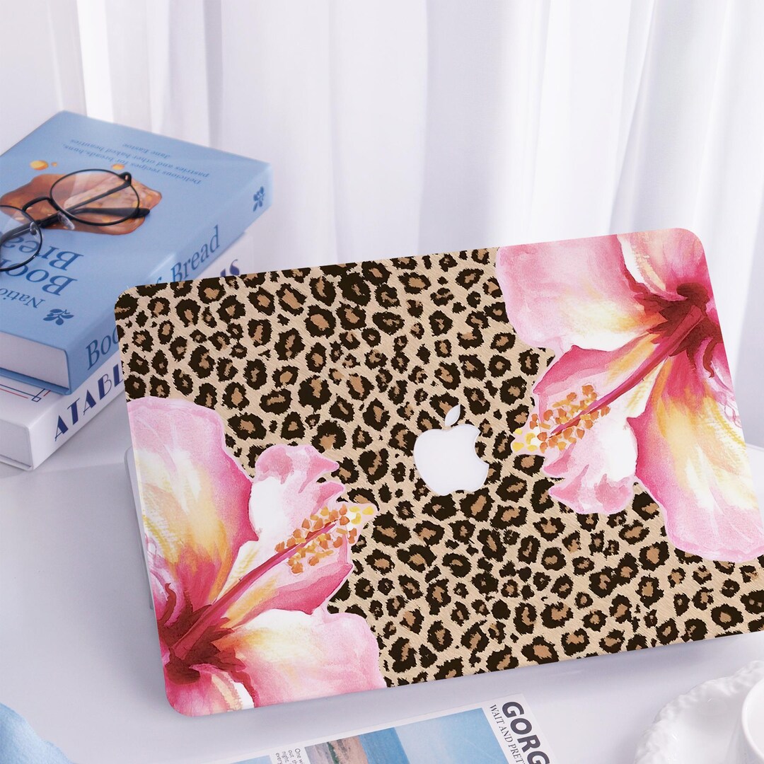 Leopard Print With Pink Hibiscus MacBook Case for New MacBook Pro 16 ...