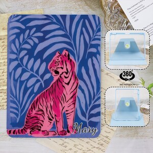 Vintage Tiger 360 swivel iPad Case Cover with Pencil Holder For iPad 9.7"10.2"10.9"11"12.9",iPad Air 3/4/5 iPad Pro 2022/2024 iPad mini 6