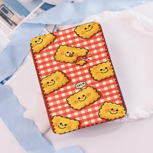 Custom Cute Cookies Gingham E-Reader Kindle Case, Paperwhite 11/6/12th Colorsoft Case, Kobo Clara Bow Case, Kobo Clara 2E Case, Gift For Her