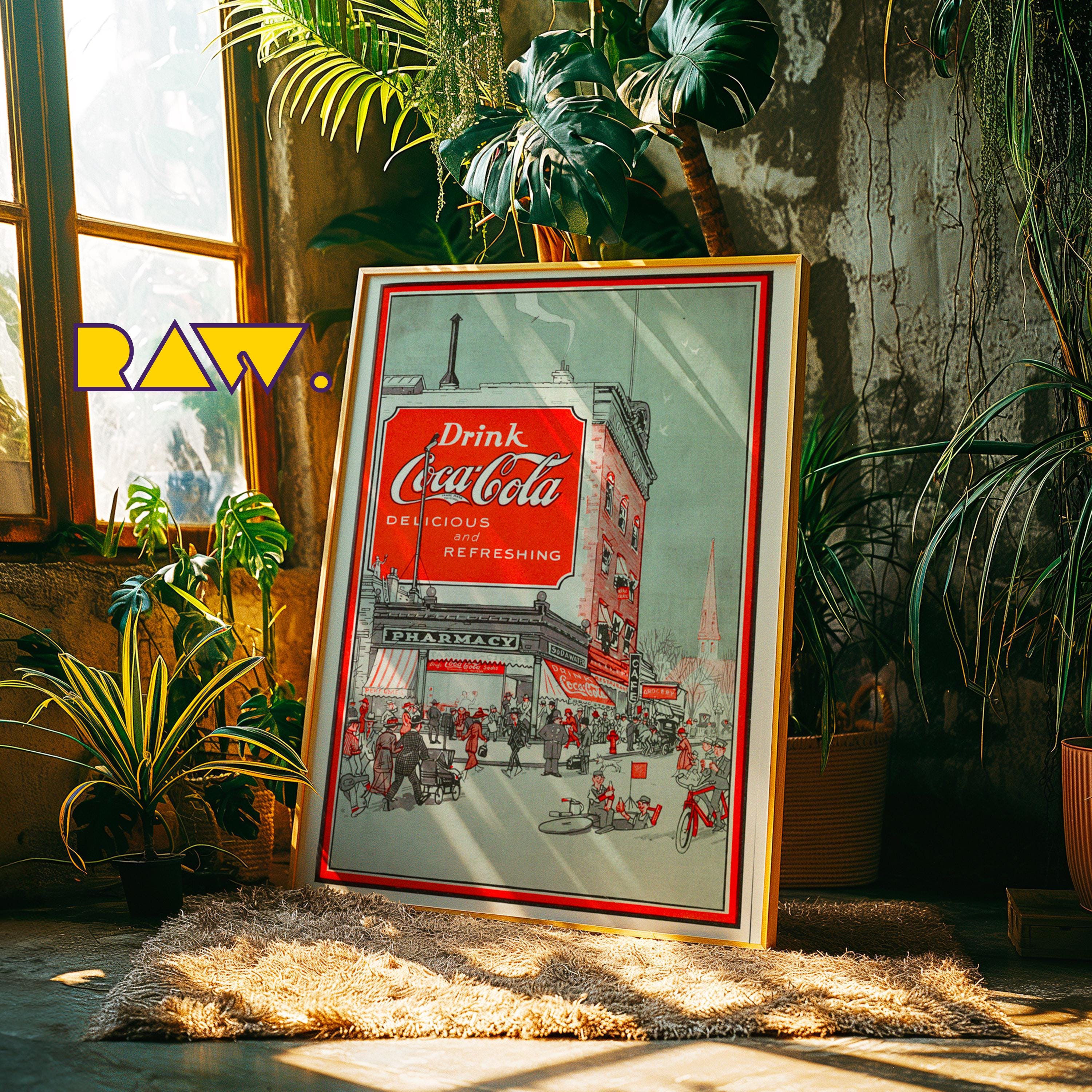 Coca cola poster antique - Etsy 日本