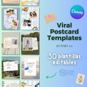 Viral Instagram Postcard, social media templates, Canva templates, Instagram content posts. Fashion, Canva Edit
