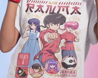 Ranma 1/2 T-shirt Shampoo Rumiko Takahashi Girl Kawaii Funny Anime Tee All Size