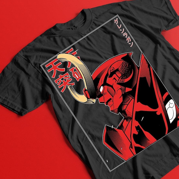 Klassiek T-shirt Gurren Lagann, anime-T-shirt, uniseks t-shirt, Japans mangashirt, top in vintage stijl