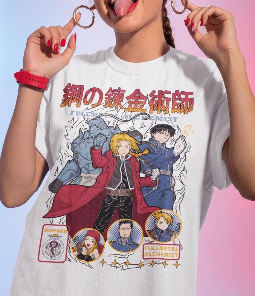 style3 Full Metal Duo T-Shirt for Men Anime Manga Japan Alchemist