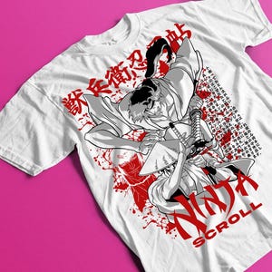 Ninja Scroll Jubei Kibagami Anime T-Shirt, Maglietta Manga retrò, Maglietta Waifu, Top unisex, Abbigliamento cartone animato giapponese