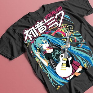 Hatsune Miku T-Shirt Anime Manga Shirt Anime Lovers Shirt Fire Style Anime Girl Kawaii Project Diva Vocaloid Shirt