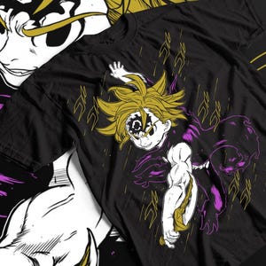 Meliodas Anime T-Shirt, Unisex Heavy Cotton Tee for Gamers, Nanatsu no Taizai Shirt, Retro Gaming Tees, Seven Deadly Sins