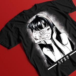 Unisex Horror Manga Creepy Girl T-Shirt, Dark Anime Gothic T-Shirt, Manga Gothic T-Shirt Inactive