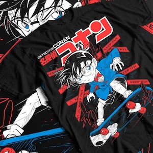 Vintage 90s Detective Conan Anime Tshirt, Unisex Tee, Manga Lover Gift, Retro Cotton Shirt, Detective Conan Fan Apparel