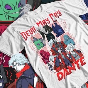 Dante Shooting DMC Premium Unisex T-shirt, May Cry DMC3 Premium Unisex T-shirt