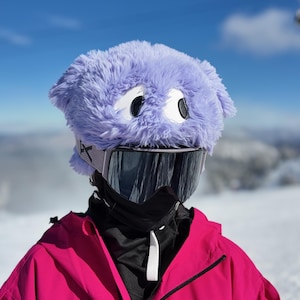 Ski & Snowboard bike helmet cover plush fluffy puppy, Uni Size hood hat for adults and kids, couvre casque ski, 4 colors