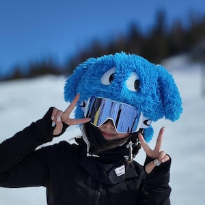 Ski & Snowboard bike helmet cover plush fluffy puppy, Uni Size, helmet hood/accessories, couvre casque ski, 4 colors