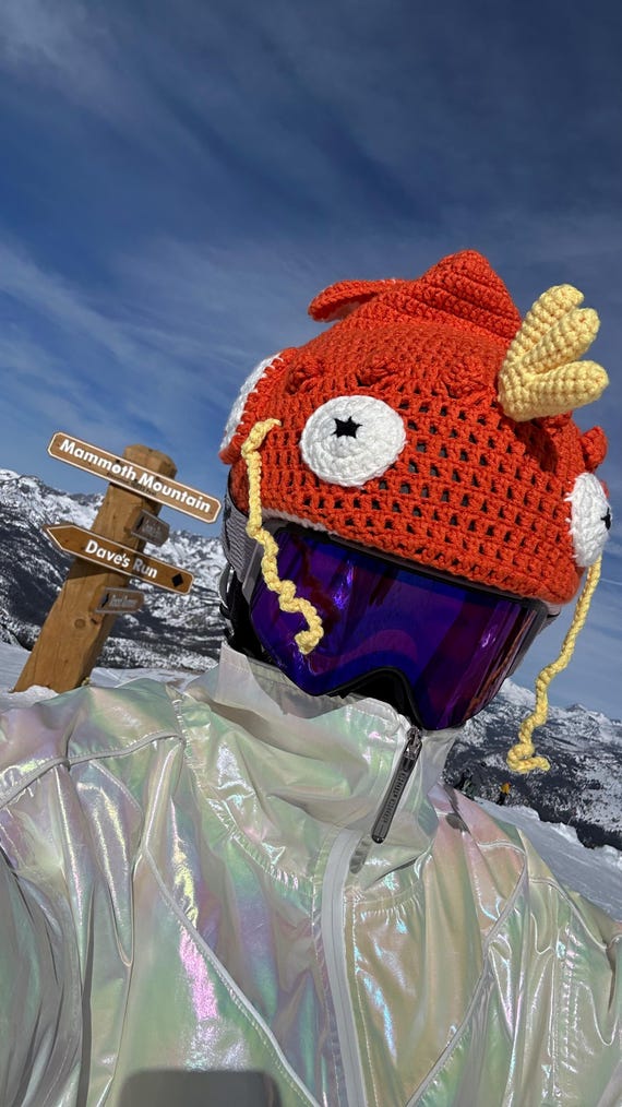 Ski & Snowboard, Bicycle CROCHET Knitted Magic Fish Helmet Cover