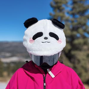 Ski & Snowboard and bike helmet cover plush Panda, Uni Size, helmet cover/accessories, couvre casque ski, black white