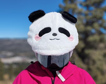 Panda Ski Helmet Cover, Plush Snowboard Helmet Accessory
