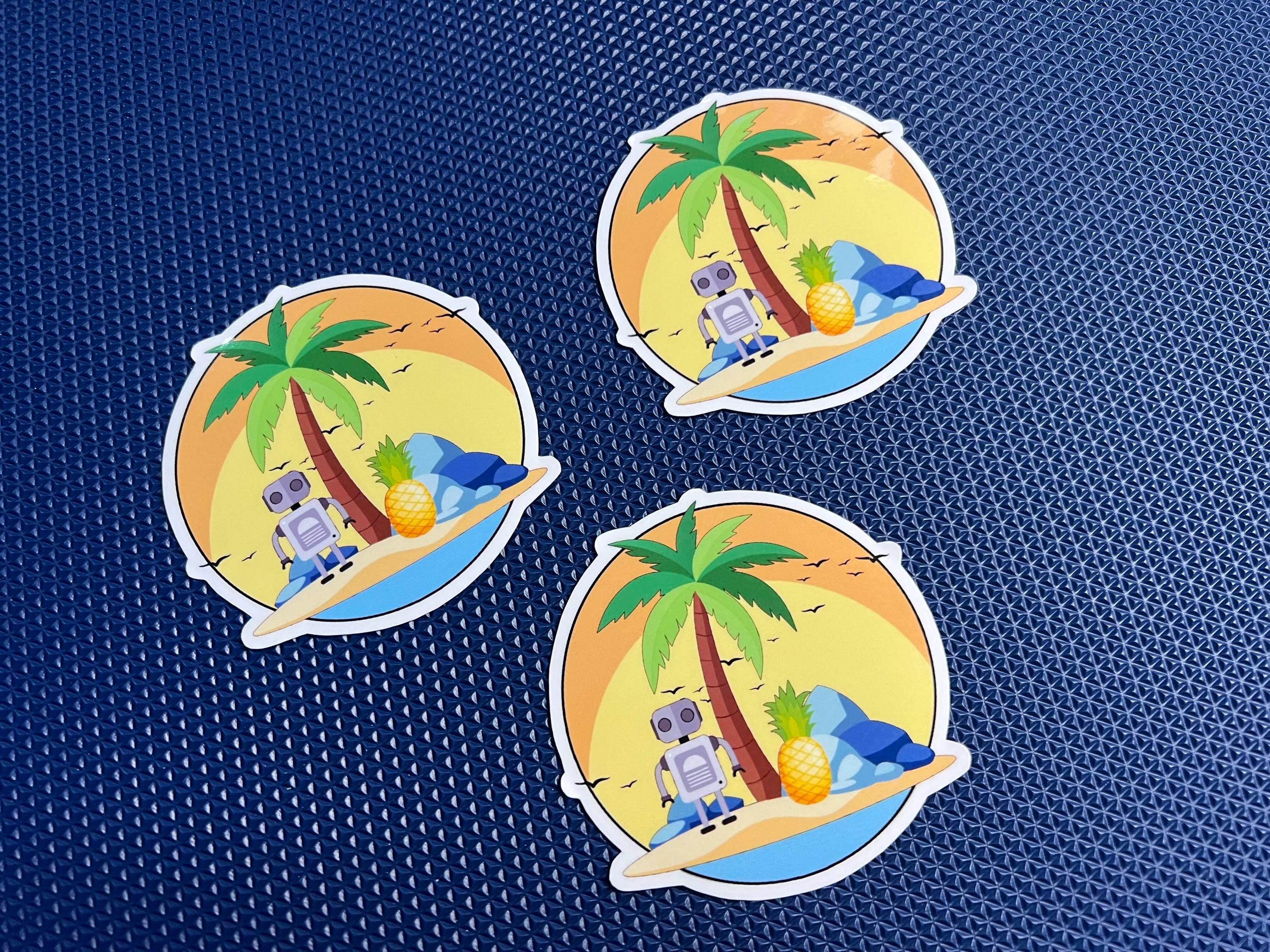 Rotating Subathon Sticker Robot and Pineapple on a Deserted Island. (pineappleflow's New Year ...