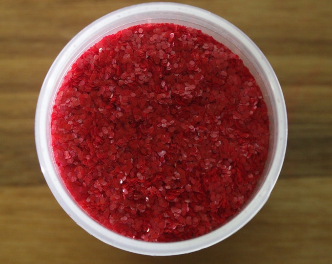 Really Red Chunky Translucent Biodegradable Glitter, Made in the USA, Non Toxic, Cruelty Free, 1oz