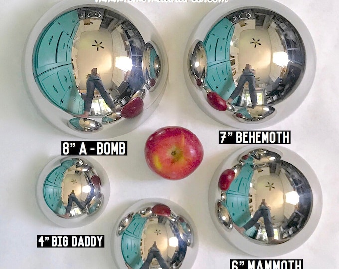 5 XXL Bath Bomb Mold Set, Free US Ship, (4", 4.72", 6", 7", 7.87")  Heavy Duty Stainless Steel, DIY Giant Bombs, Two Wild Hares