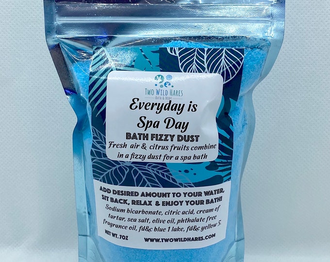 EVERYDAY is SPA DAY Bath Fizzy Dust 7oz, Fresh Air & Citrus, Handmade, Two Wild Hares, Bath Bomb, Fizzy, Fragrant Bath, Gift, Women, Spa