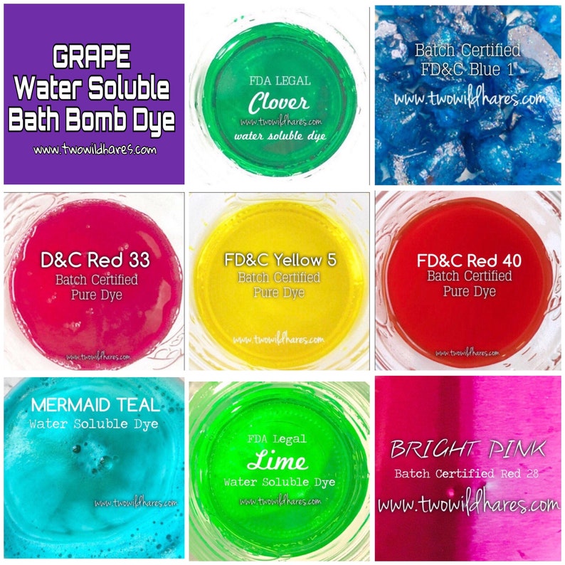 9 Bath Bomb Dye Set Only Dyes Batch Certified Water Etsy
