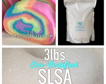 3lbs SLSa, Eco Certified Surfactant, Lathanol, Sodium Lauryl Sulfoacetate, LAL Coarse, Bubbles! Two Wild Hares