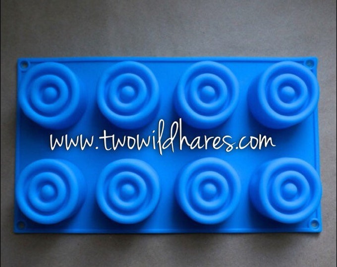 Circle in Circle Silicone Mold, Shampoo Bar, Melt & Pour, Cold Process, Soap, Lotion Bar, Baking, 8 - 2.5 oz cavities, Two Wild Hares