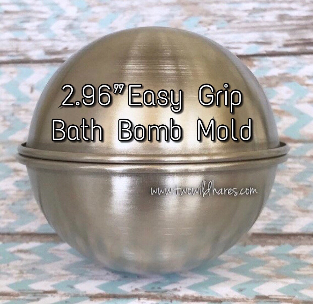 2.96 EASY GRIP Bath Bomb Molds, 75mm, No Slip Grip Rim, Heavy Duty Stainless Steel, Won't Dent