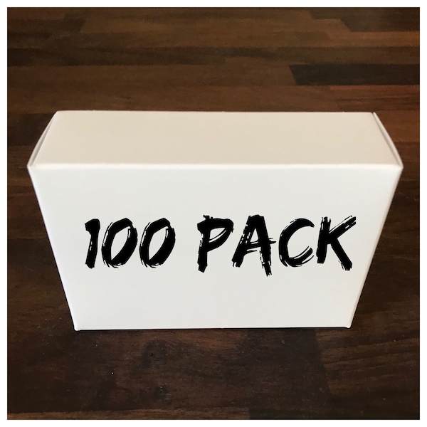 100 WITTE dozen, 100% recyclebaar, 2 3/4" x 3, 13/16" x 1 3/16" diep, milieuvriendelijke zeepverpakking, gratis verzending, twee wilde hazen