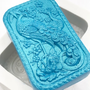 PEACOCK Silicone Soap Mold, 1 Cavity, 3.35oz (95g), Heat Resistant, Lotion Bars, Soap, Jelly, Wax, (look @ all pics)Two Wild Hares