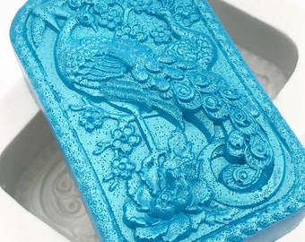 PEACOCK Silicone Soap Mold, 1 Cavity, 3.35oz (95g), Heat Resistant, Lotion Bars, Soap, Jelly, Wax, (look @ all pics)Two Wild Hares