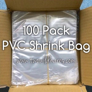 100-PVC Shrink Wrap Bags, High Clarity, Low Heat Required, Two Wild Hares