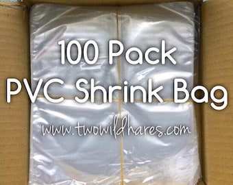 100-PVC Shrink Wrap Bags, High Clarity, Low Heat Required, Two Wild Hares