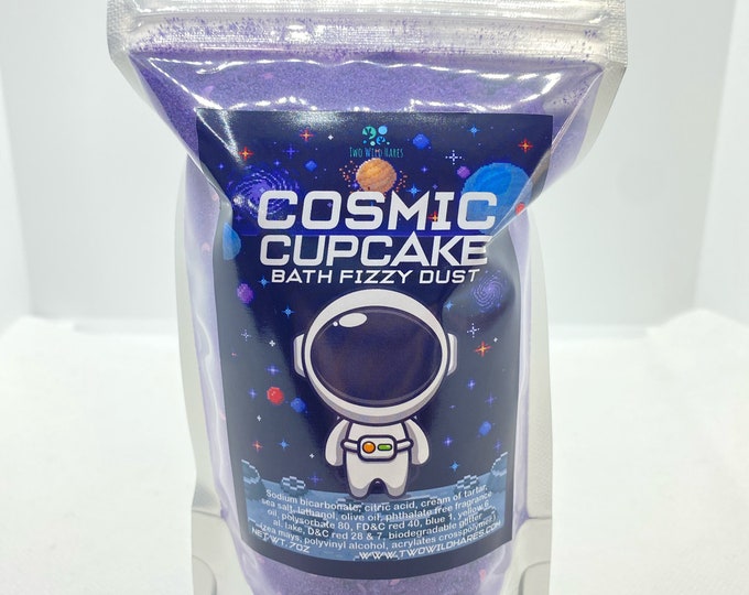 COSMIC CUPCAKE Bath Fizzy Dust 7oz, Berries, Lemon, Vanilla, Handmade, Two Wild Hares, Bath Bomb, Fizzy, Fragrant Bath, Gift, Women, Spa