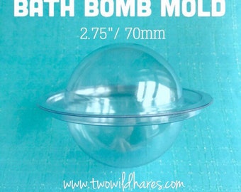 10 - 2.75" BATH BOMB Molds, MEDIUM (70mm), Dry Bombs In For No More Flat Bomb Bottoms, 2 Piece Clear Plastic, Two Wild Hares