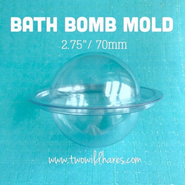 10 - 2.75" BATH BOMB Molds, MEDIUM (70mm), Dry Bombs In For No More Flat Bomb Bottoms, 2 Piece Clear Plastic, Two Wild Hares