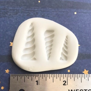 3 in 1 UNICORN Horn Silicone Mold, 3 sizes in 1, Impression Mat, Soap, Soap Dough, Bubble bar, Fondant, DIY, Two Wild Hares