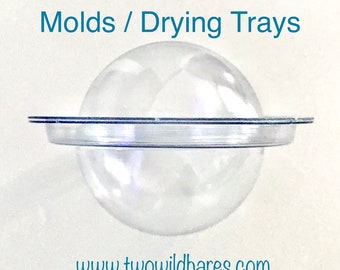 10 - 1.75” BATH BOMB Molds, Dry Bombs In For No More Flat Bomb Bottoms, 2 Piece Clear Plastic, Two Wild Hares